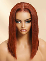 UNice Bye-Bye Slip™ 7x5 Lace Reddish Brown Yaki Bob Wig