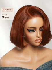 UNice 7x5 Bye Bye Slip™ Lace Copper Auburn Side Part Blowout Bob Glueless Wig with Invisi Drawstring