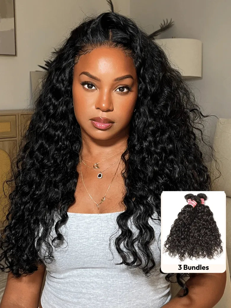 UNice Hair 3 Bundles Water Wave Virgin Human Hair