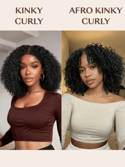 UNice 7x5 Lace Bye Bye Slip Glueless Wig Black Kinky Curly Wig With 4C Baby Hair 150% Density Drawstring Wig