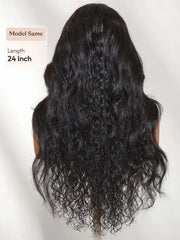 UNice 7x5 Bye Bye Slip™ Glueless Lace Natural Water Wave with Soft Body Wave Wig with Face-Framing Curtain Bangs