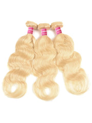UNice 3Pcs 613 Blonde Human Hair Weft Body Wave Bundles