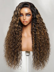 UNice 7x5 Bye Bye Slip™ Lace Balayage Highlights Water Wave Wig with Invisi Drawstring