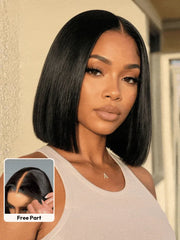 UNice 13x4 Bye Bye Slip™ Lace Front Yaki Bob Wig Sweat-Proof Lace Cap– Pre-Cut, Pre-Bleached With Invisible Drawstring