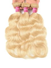 UNice 3Pcs 613 Blonde Human Hair Weft Body Wave Bundles
