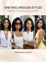 UNice Yaki Bob Wig Bye-Bye Slip™ 7×5 Lace Closure Glueless Everyday Summer-Ready Cool & Carefree Yaki Texture Match