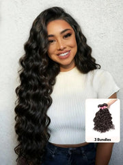 UNice Natural Wave Texture Human Hair 3Pcs Bundles