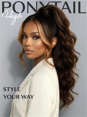 UNice 360 HD Lace Pre-plucked Luxury Raw Virgin Hair Chocolate Brown Balayage Body Wave Wig with Money Piece Highlights