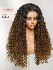UNice Bye-Bye Slip™ 7x5 Lace Glueless Sun-Kissed Honey Brown Ombre Tight Spiral Bounce Curl Wig