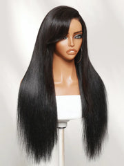 UNice Bye-Bye Slip™ 7x5 Lace Glueless Yaki Straight Drawstring Wig with Soft Side-Swept Bang