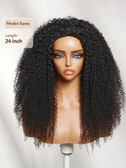 [ Price Drop ] UNice Versatile 2-in-1 Black to Brown Ombre Turn-Around Kinky Curly Half Wig Glueless for Beginners