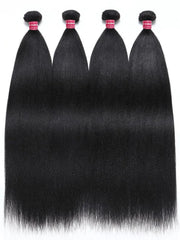 UNice Yaki Hair Bundles 4 Pcs/pack Yaki Virgin Human Hair