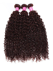 UNice Mahogany Red Brown Jerry Curl 3Pcs 100% Remy Human Hair Bundles