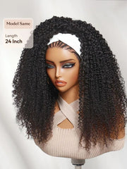 [ Price Drop ] UNice Versatile 2-in-1 Black to Brown Ombre Turn-Around Kinky Curly Half Wig Glueless for Beginners