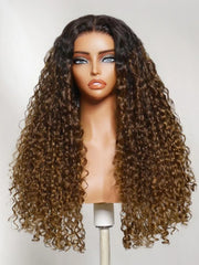 UNice Bye-Bye Slip™ 7x5 Lace Glueless Sun-Kissed Honey Brown Ombre Tight Spiral Bounce Curl Wig