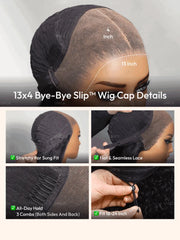 UNice 13x4 Bye Bye Slip™ Lace Front Yaki Bob Wig Sweat-Proof Lace Cap– Pre-Cut, Pre-Bleached With Invisible Drawstring