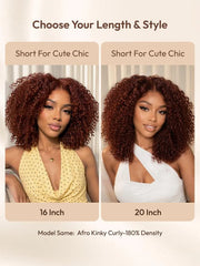 UNice Reddish Brown Jerry Curly Wig Bye-Bye Slip™ 7x5 Lace Closure Glueless Glam-Ready Night Out Statement Curls Eye-Catching Color