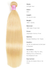 UNice Hair 613 Blonde Virgin Human Hair Extension Bundles 10-24 Inch 3PCS Straight Hair