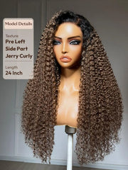 UNice 7x5 Bye Bye Slip™ Lace Ash Brown With Dark Roots Curly Glueless Wig with Invisi Drawstring