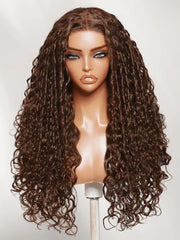 UNice Bye-Bye Slip™ 7x5 Lace Glueless Auburn/Red Brown Type 3/4-Inspired Multi-Textured Curls Wig with Loose Wavy Ends