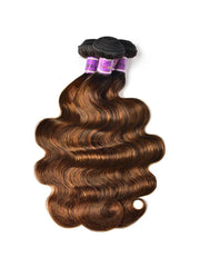 UNice #FB30 Brown Balayage Highlight 100% Human Hair 3Pcs Body Wave Human Hair Bundles
