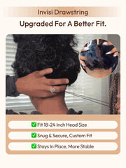 UNice 7x5 Bye Bye Slip™ Lace Warm Caramel Brown with Dark Roots Natural Afro Curly Wig with Invisi Drawstring