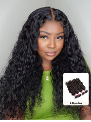 UNice 4Pcs Natural Wave Remy Human Hair Weaves