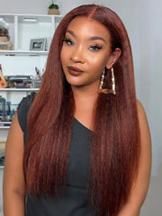 [All Length $99] 13x4 Lace Front & 13x4x0.5 T Part Lace Kinky Straight Wig Perfect Color For Deeper Skin-Tones