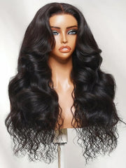 UNice 7x5 Bye Bye Slip™ Glueless Lace Natural Water Wave with Soft Body Wave Wig with Face-Framing Curtain Bangs