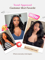 UNice 100% Human Hair Butterfly Cut 180% Density Bye-Bye Slip™ 7x5 Lace Body & Loose Curls Wig with Feathered Layers & Invisi Drawstring