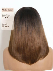 UNice Chestnut Brown Ombre Side Part Layered Bob Wig Bye-Bye Slip™ 7×5 Lace Closure Glueless Glam-Ready Seamless Blend Sophisticated Style